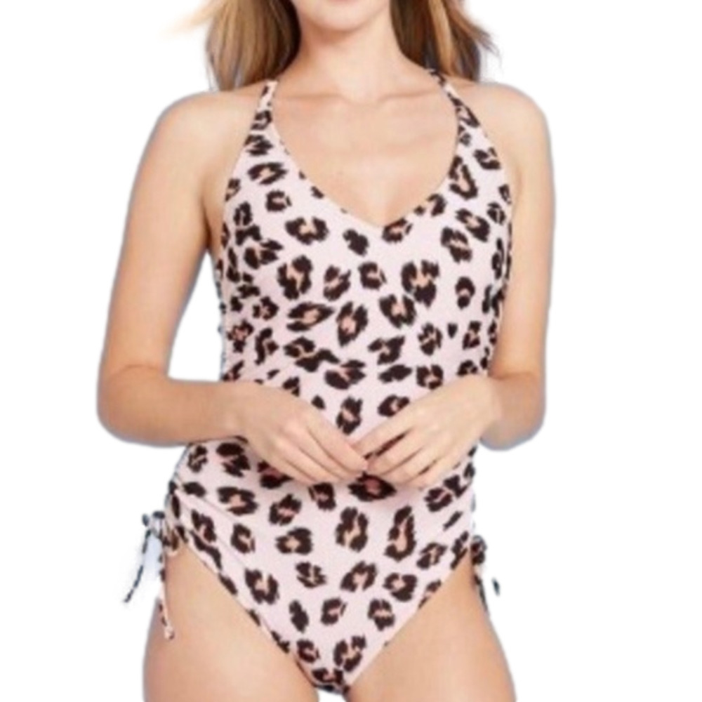 kona Sol Women's Tortoise Ring One Piece Swimsuit - Animal Print NWT
